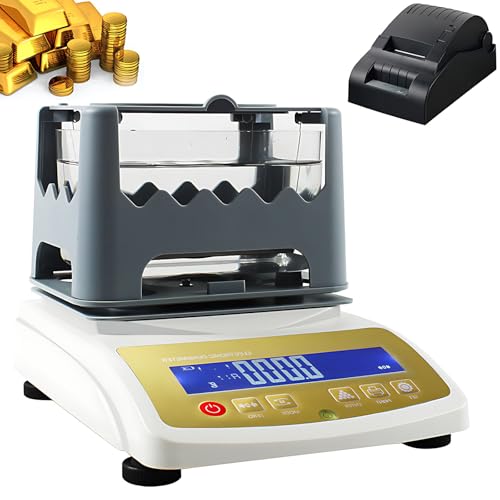 Gold Purity Detector & Electronic Densimeter Kit - 0.01g/cm³ Precision for Precious Metals, LCD Display, 300K+ Printer, Ideal for Jewelry & Investment Analysis