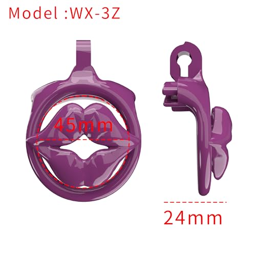 Gaiola reversa côncava reversa ultra pequena masculina roxa com 5 anéis A169 (03, anel curvo)
