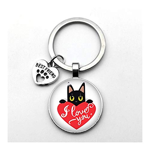 Preisvergleich Produktbild Kreativer Schlüsselanhänger Sehr nettes Haustier-Katze Keychain Katzen-Tatzen-Abdruck-Muster Keychain BESTER FREUND Anhänger Schlüsselanhänger Lieblingskatzen wichtige Schlüsselanhänger Sicherer Schlü