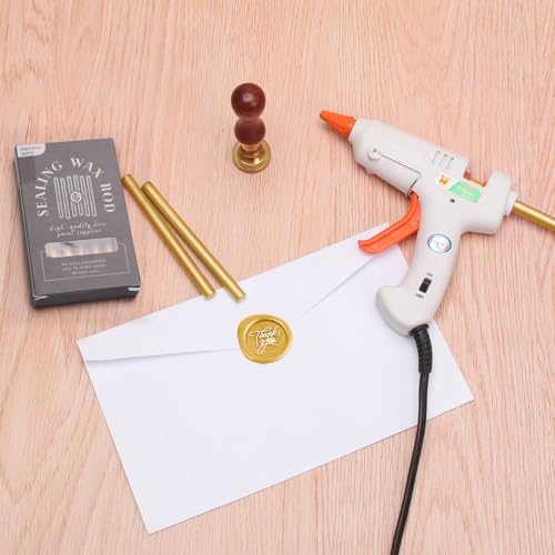 AHIER 16P Gold Sealing Wax Sticks with Glue Gun for Wedding Invitations, Envelopes, Gift Wrapping by AHIER - Used condition - Image 4