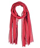 Mit zarten Fransen Passigatti Schal Damen, women tango red,ca.40x180,Rot Damen