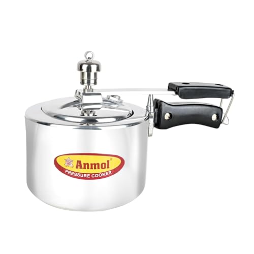 Image of Anmol 2 Litre Inner Lid Aluminium Pressure Cooker |ISI CERTIFIED|Cooker 2ltr|Non-Induction|Silver|Small cooker|Cooks for 1-2 People|