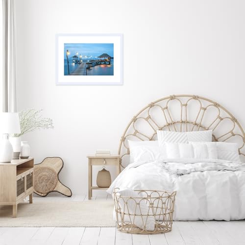 Image of JCJMY 19x25 Picture Frame with 16x22 Mat, Display Photo 16x22 with Mat or 19 x 25 Without Mat, Wall Hanging Large 19 by 25 Poster Frame with Plexiglass, White