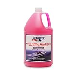 Seapower Wash-N-Wax Boat Soap: Highly Concentrated Carnauba Wax - Ceramic Formulation - Delivers a deep clean and glossy protected finish. - pH Neutral Formula. - Cherry Scent. 128 oz (1 Gallon)