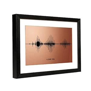 I Love You Soundwave Art, Bronze Visible Voice Print for 8th Wedding Anniversary Gift, Valentines Day Gift for her or…