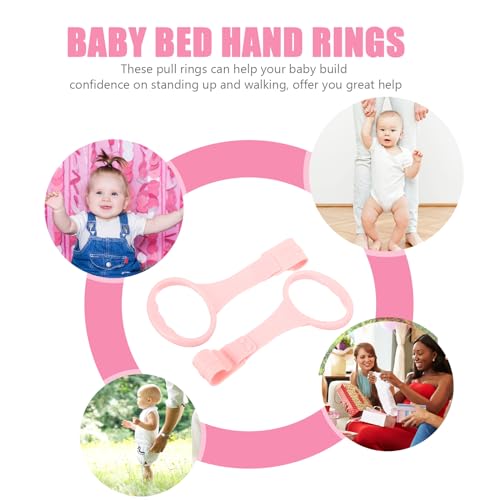 Image of 3 Pairs Children's Bed Pull Ring Walking Assistant Stand up Rings Hanging Ring Crib Playpen Accessories Baby Toy Baby Boy Crib Baby Bed Hand Rings Pp Toddler Vertical