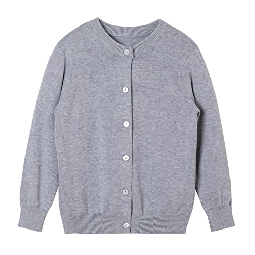 Kids Crewneck Cardigan Sweater Toddler Classic Long Sleeve Button Down Knit Uniform Sweaters for Boys Girls