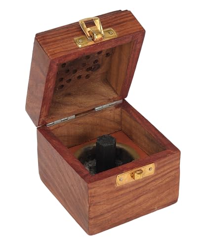 DigiRake Sambrani Dhoop Holder - Dhoop Agarbatti Stand for Home & Pooja Room, Incense Stick Holder with Ash Catcher, Wooden Oothupathi Loban Cone (Box Dhoop Stand) (B0D6WGPZG1) Amazon Price History, Amazon Price Tracker