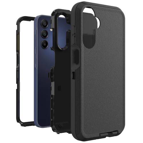 Image of Case for Galaxy A15, Heavy-Duty Tough Rugged Shockproof Drop Protective Cover Cases for Samsung Galaxy A15, Black