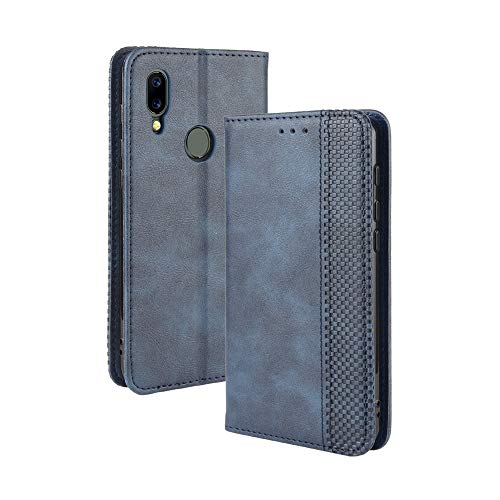 LAGUI Compatible para Funda UMIDIGI A3S, Carcasa Tipo Libro Protector Magnético y Plegable de PU Soporte de Ranuras para Tarjetas, Azul
