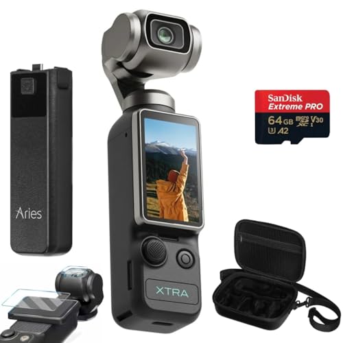 Xtra Muse 4K Action Camera Bundle with 64GB SanDisk Extreme microSD Card Aries 4000mAh External Battery Charger Screen Protector & Carrying Case