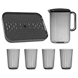 Wasserkrüge | Eisteekanne Set Mit 4 Bechern Und Tablett 2L Fassungsvermögen Aus Lebensmittelechtem...