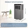 GarveeTech 8000 BTU Portable Air Conditioner for Room Up to 350 Sq Ft with Remote Control | 3 in-1 AC Unit, Digital Display, 24H Timer, Sleep Mode | Includes Window Installation Kit
