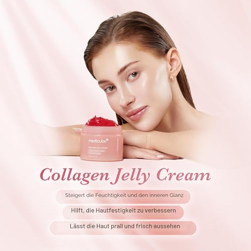 medicube Kollagen Gelee Creme. Niacinamid und gefriergetrocknetes. hydrolisiertes Kollagen fördern die Barriere Hydratation der Haut (1.69 Fl Unzen (Packung mit 1)). Geleecreme