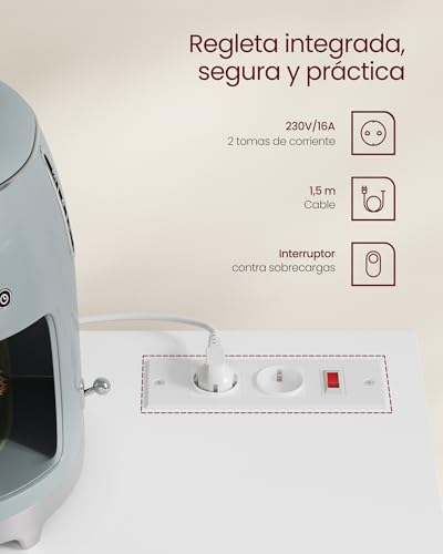 Mueble cocina con cajón y puerta estante para microondas blanco 6