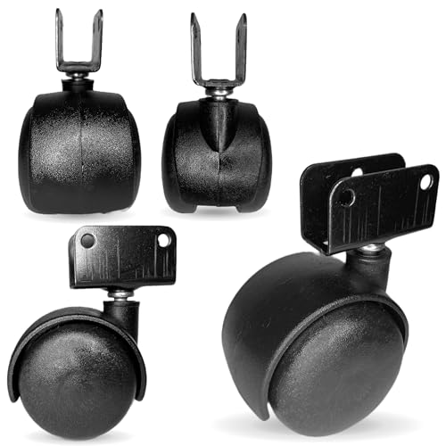 Kit 4 Rodizio Rodinha Giratoria Para Móveis Berço Sem Freio 50mm Perfil U 19mm