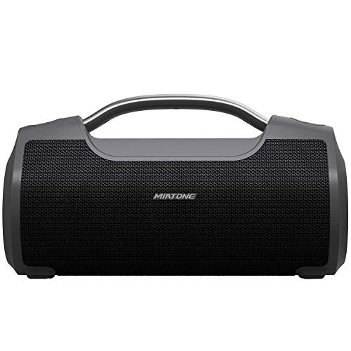 MIATONE 60W Portable Bluetooth Speaker with Titanium Subwoofer, Outdoor Wireless Waterproof Big Loud Bluetooth Speakers, 8000mAh Power Bank for Camping Party(Black)