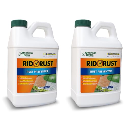 Pro Products American Hydro Systems RR1 Rid O Rust 2X Concentration Rust Stain Preventer for Irrigation Systems and Exterior Surfaces 64 Fl. Oz. Bottle Pack of 2