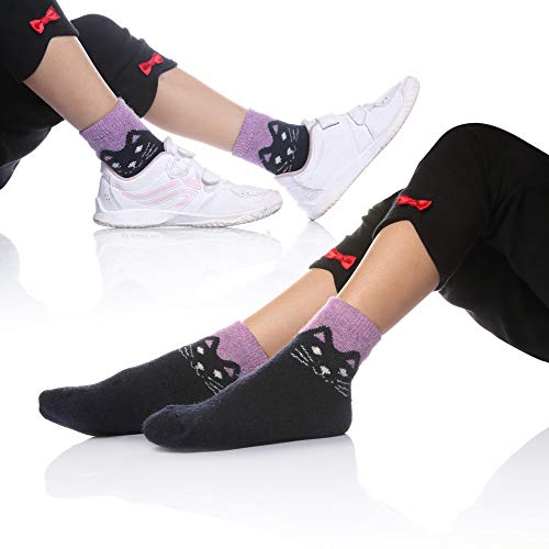 Image of Eocom Kids Wool Socks For Boys Girls Warm Hiking Thermal Winter Cozy Soft Thick Toddlers Crew Boot Socks 6 Pairs