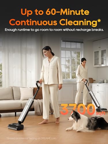 Image of DREAME Aero Pro Wet Dry Vacuum Mop, Ultra-Slim with Hot Self-Cleaning /Self-Drying, 0 Hair Tangle Great for Pet Owner, Powerful Wet Dry Vacuum with 60min Runtime, Pick-up & Mop at The Same Time