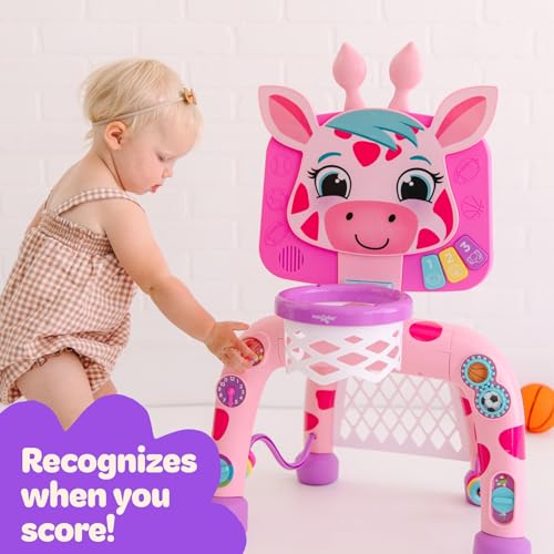 Move2Play, Giraffe Basketball Hoop & Soccer Goal Activity Center | 30+ Sounds & Lights | 1, 2, 3+ Year Old Gift & Birthday Present | 6, 12, 18, 24+ Month Toy For Baby, Toddler, Boys, & Girls - Thumbnail 5