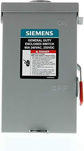 Siemens General Duty 100 Amp 240-Volt 2-Pole Outdoor Fusible Safety... Siemens General Duty 100 Amp 240-Volt 2-Pole Outdoor Fusible Safety...