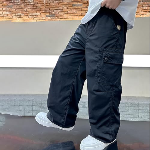 Boys Baggy Cargo Pants Casual Elastic Waist Parachute Pant Teens Trendy Straight Harem Skate Joggers with Pockets2