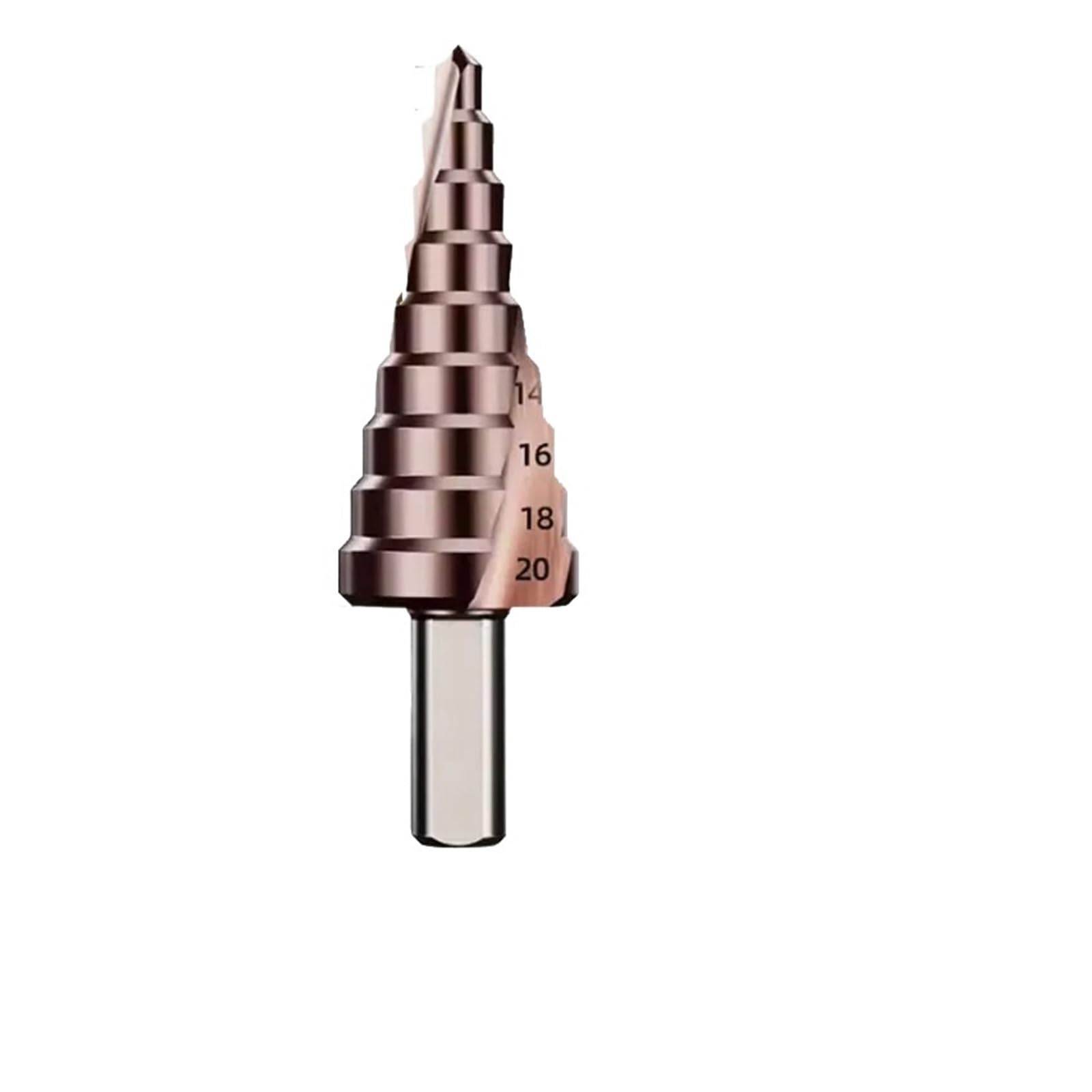 Broca escalonada de cono HSS cobalto y titanio | Cortador de agujeros multiusos for procesamiento de madera, metal y acero(Co-Spiral-9step)