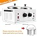 Wax Warmer Double Pot, Professional Electric Heater for Facial, Body, Spa, and Salon, 1.2L Dual Adjustable Temperature with 100 Wooden Craft Sticks, Hair Removal