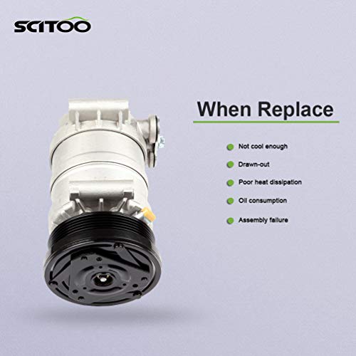 Image of SCITOO AC Compressor fit for Chevrolet for Astro 4.3L 1996-2005 | Fast Cooling, Ultra Low Noise (≤72 dB)Air Conditioner Compressor with Clutch, Easy Installation, 57949