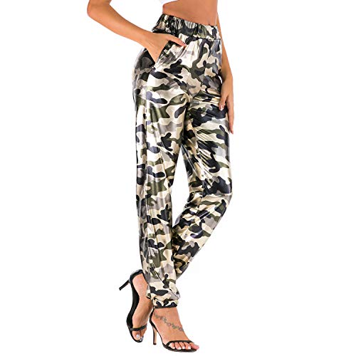 Calça casual, Andoer Calça esportiva casual feminina de cintura alta Calça de moletom Hip Hop Calça