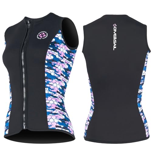 Wetsuit Top Women Wetsuit Vest 3mm Neoprene Front Zip Sleeveless Wet Suit Tops Jacket Diving Vest Swimming Canoeing Surfing L Size