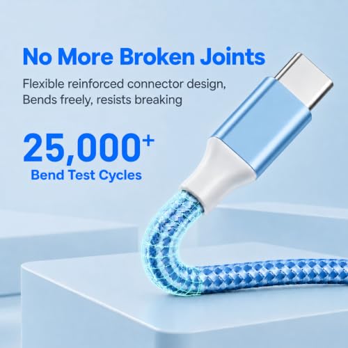 USB Type C Cable 4-Pack (3/6/6/10ft) Fast Charging Cord, Nylon Braided USB A to USB C Cable, Fast Charging USB C Cable Compatible Samsung Galaxy, Google Pixel, and All USB-C-Enabled Devices