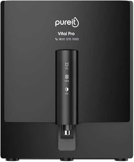 Pureit Vital Pro Mineral RO+MF+UV in-Tank 7 Stage, 7L | Upto 60% Water Saving | Wall mount Water Purifier with FiltraPower technology (Black)
