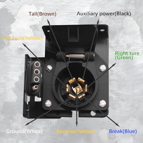 Image of 4 Way Flat to 7 Way Blade and 4 Pin Flat Trailer Wiring Adapter,7 pin Trailer Connector,Truck Trailer Plug,Dual-Output 7 and 4 Trailer Light Connector with Mounting Bracket for Truck RV