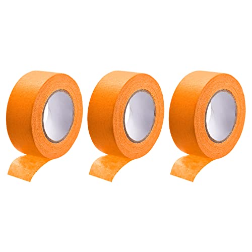 DMiotech 3Pcs 1 inch x 21 Yards Masking Tape Painters Tape Rolls for Crafts, Labeling, DIY Decorative Orange