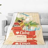 FHIZOAL Island Of Cuba - Manta de franela de microforro polar ultrasuave, agradable a la piel, transpirable, para sofá, cama, sala de estar