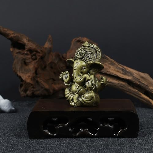 Estatua de Buda Lord Ganesha de piedra artificial miniatura 4