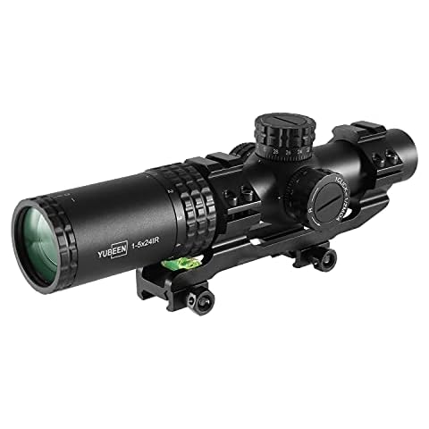 Nabila 1-5x24 Rifle Scope SFP Tactical Optic Sight Rifle Scope with Adjustment Lock Includes Scope Mount Rear Optical Glass Make Cover