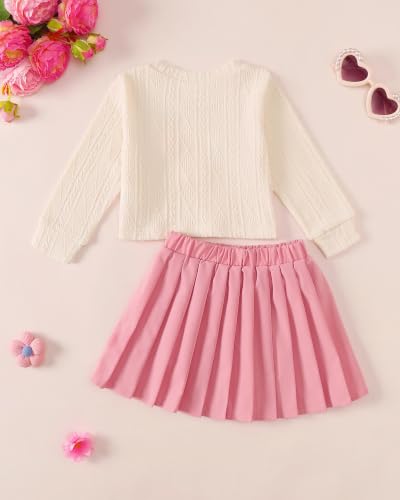 Image of Renotemy Toddler Girls Outfits Winter Little Girl Clothes Skirt Set 18M-6Y