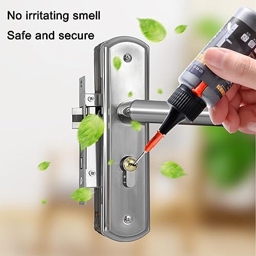 Lock Cylinder Graphite Lubricant Powder, 50ml Graphite Long-Lasting Lubricant with No Dust, Graphite Dry Lube with Needle Tube, Multifunctional Dry Graphite Lubricant,for Keys, Door Guides, Car Locks