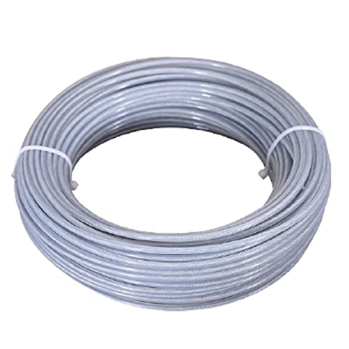 YTACPN Hilo para cortabordes, Hilo de Nailon con núcleo de Acero for desbrozadora, Resistente, de 3 mm x 40 m