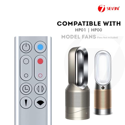 Image of 7SEVEN Compatible Dyson Fan Remote for HP00 & HP01 | Pure Hot + Cool Air Purifier Heater Fan | Heat & Cool Function | Non-Magnetic Housing | CR2032 Battery | Match Keys Exactly with Existing Remote