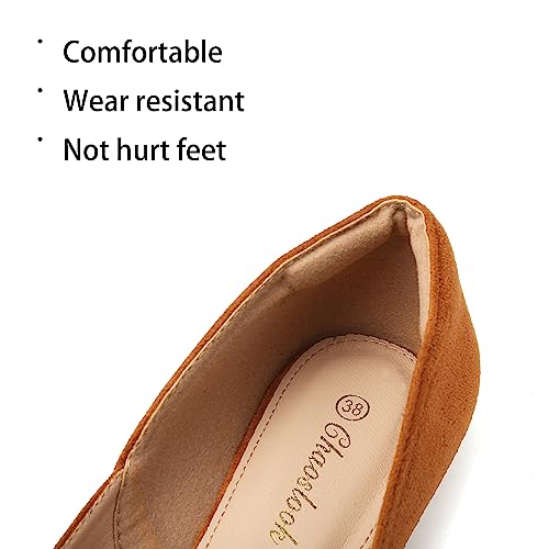 Image of Womens Pointed Toe Black Ballet Flats Comfortable Casual Dress Flats for Women Elegant Memory Foam Flats Shoes with Party Wedding
