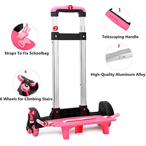 Backpack Hand Truck YUB Wheeled Cart Trolley Hand Aluminium Alloy Folding Trolley Cart for Schoolbag - Thumbnail 6
