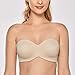 DELIMIRA Women's Strapless Bra Unlined Underwire Minimizer Plus Size Support Beige 40DD