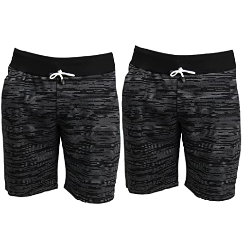 KIT 2 Bermuda Masculina LegBrasil Shorts Moletom Academia Fitness (PRETO MESCLA- PRETO MESCLA, M)