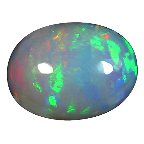 Opale arc-en-ciel naturelle d'Éthiopie, cabochon ovale 14x11mm, pierre précieuse lâche 4.93ct