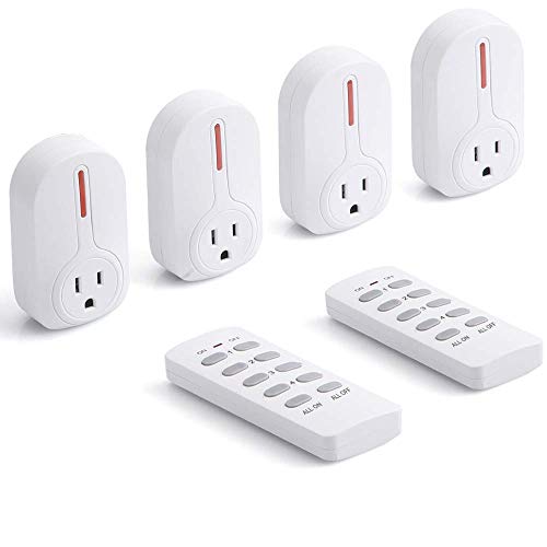 BESTTEN Wireless Remote Control Outlet Set (4 Outlets, 2 Remotes) with 110 Feet Range, Home Automation Set, ETL Listed, White BESTTEN Wireless Remote Control Outlet Set (4 Outlets, 2 Remotes) with 110 Feet Range, Home Automation Set, ETL Listed, White