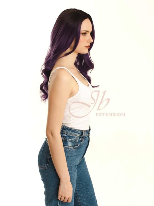 Miniatura 5 de KARL - Peluca rizada de 20 pulgadas de color morado oscuro, sin pegamento, para fiesta, cosplay, Halloween, pelucas para mujeres, pelucas sintéticas